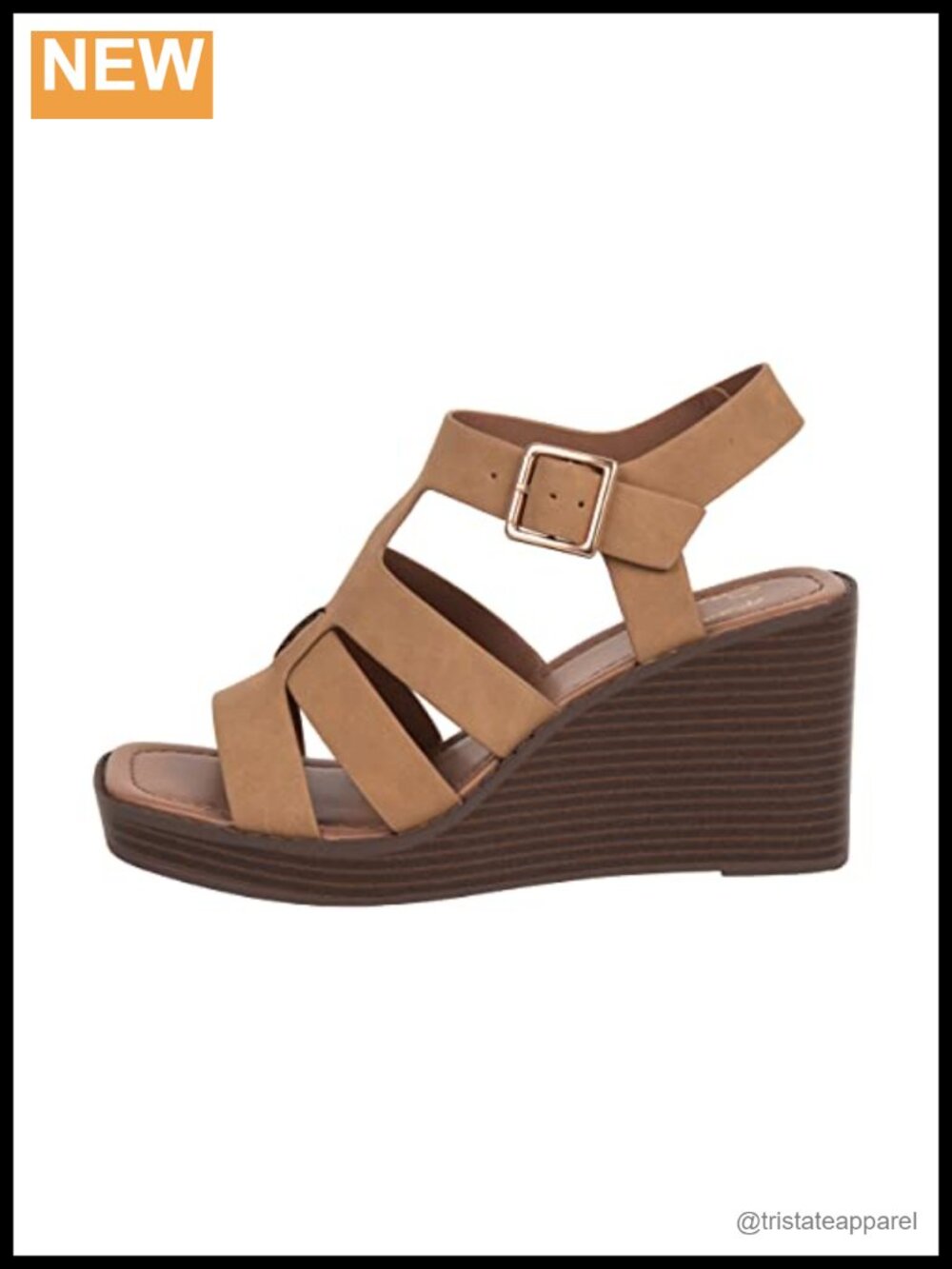 Faux Leather Platform Wedge Ankle Strap Sandal 3" Heel Semi-Formal